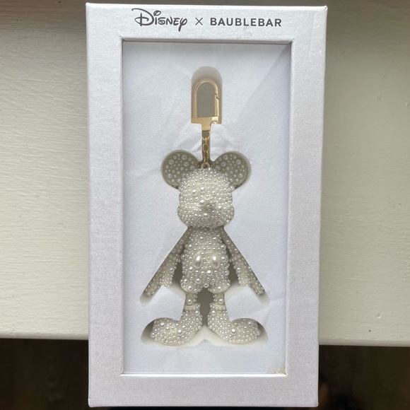 NWT BaubleBar x Disney Pearl Studded Mickey Charm/Keychain - Picture 3 of 8